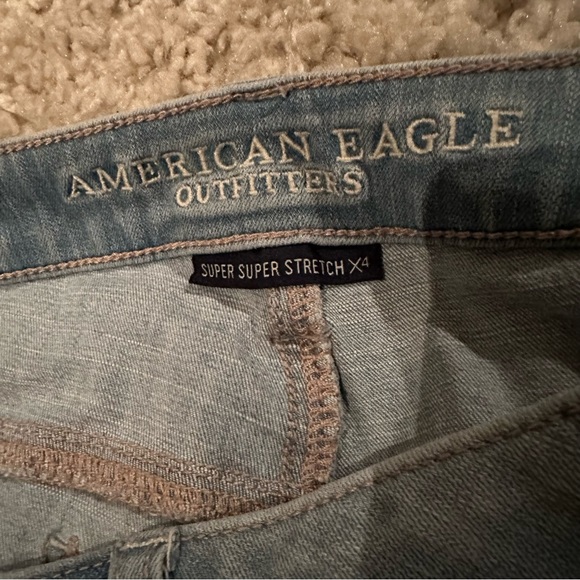 AMERICAN EAGLE Jegging Ripped Jeans Super Super Stretch X4 Size 16 Long - Picture 6 of 6